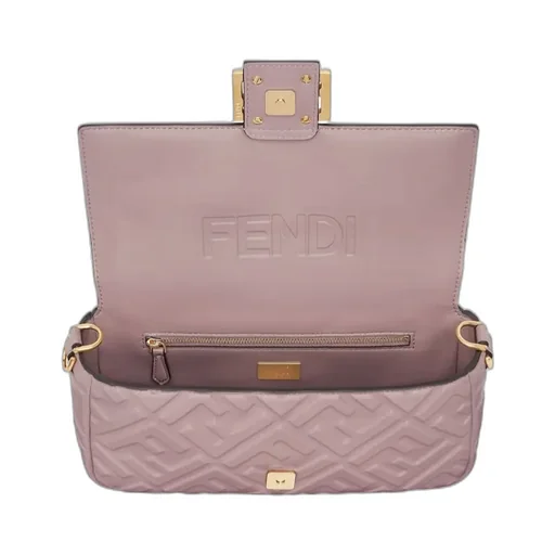 Ff Motif Foldover Top Medium Shoulder Bag
