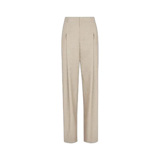 Micro Check Detailed Pleated Trousers