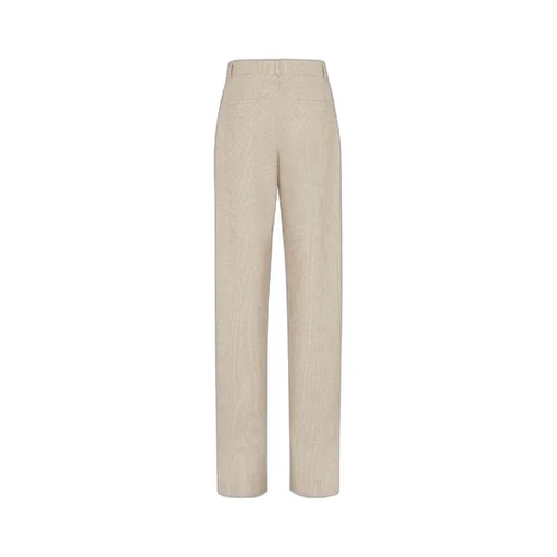 Micro Check Detailed Pleated Trousers