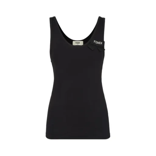 Logo Plaque Ribbon Detailed Tank Top