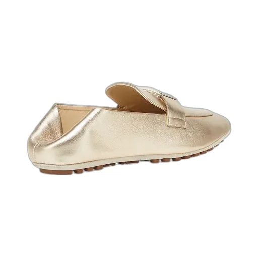 Baguette Logo Plaque Metallic Loafers