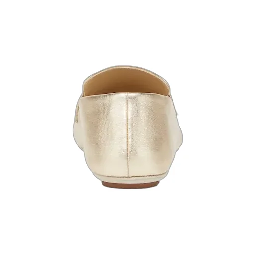 Baguette Logo Plaque Metallic Loafers