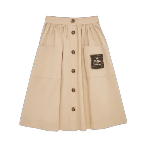 Stretch Gabardine Midi Skirt