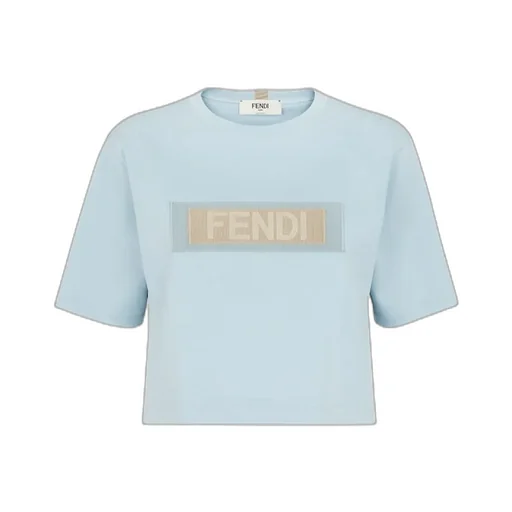 Logo Patch Crewneck Cropped T-Shirt