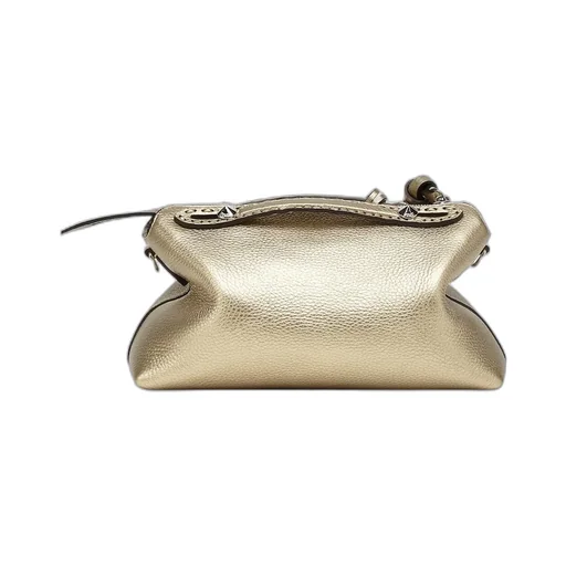 Champagne-Coloured Selleria Bag With 192 Hand-Sewn Topstitches