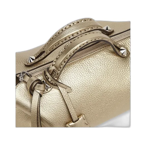 Champagne-Coloured Selleria Bag With 192 Hand-Sewn Topstitches