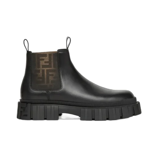 Logo Detailed Round Toe Ankle Boots