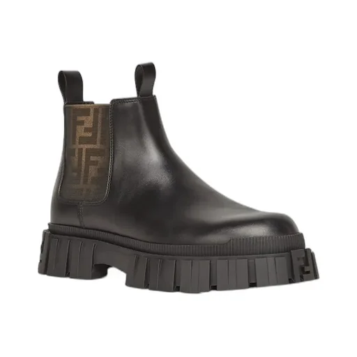 Logo Detailed Round Toe Ankle Boots