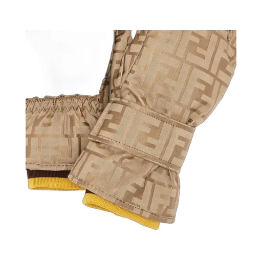 Monogrammed Panelled Gloves