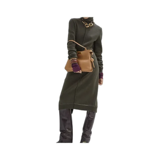 Turtleneck Long-Sleeve Dress