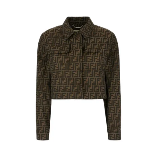 Ff Motif Cropped Shirt Jacket