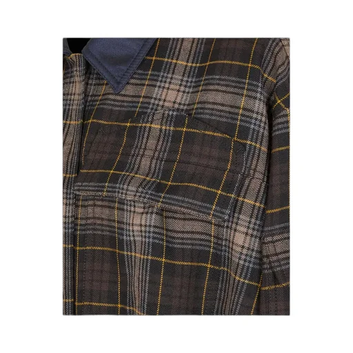 Checked Cropped Bomber Jacket