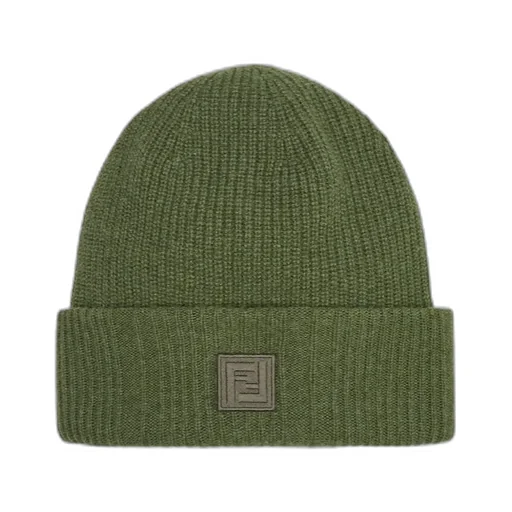 Logo Patch Ribbed Beanie