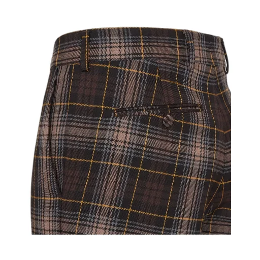 Tartan Tapered Leg Trousers