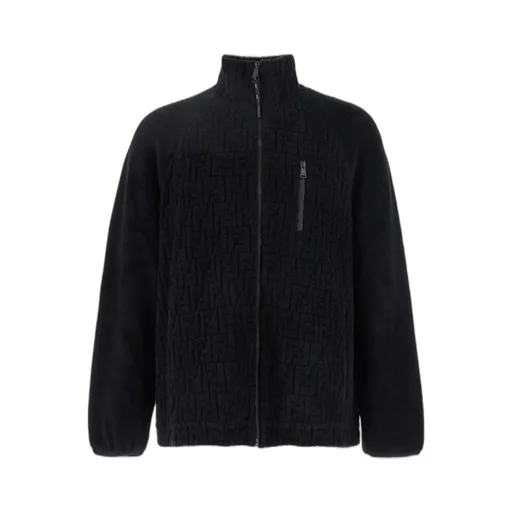 Ff Pattern High-Neck Zipped Sweatshirt