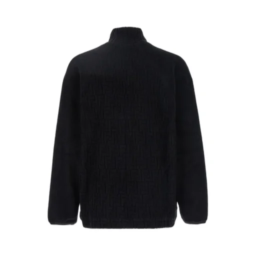 Ff Pattern High-Neck Zipped Sweatshirt