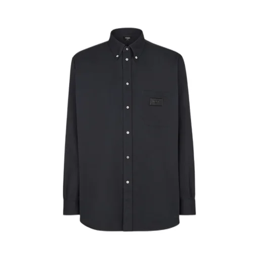Roma Logo Patch Denim Shirt