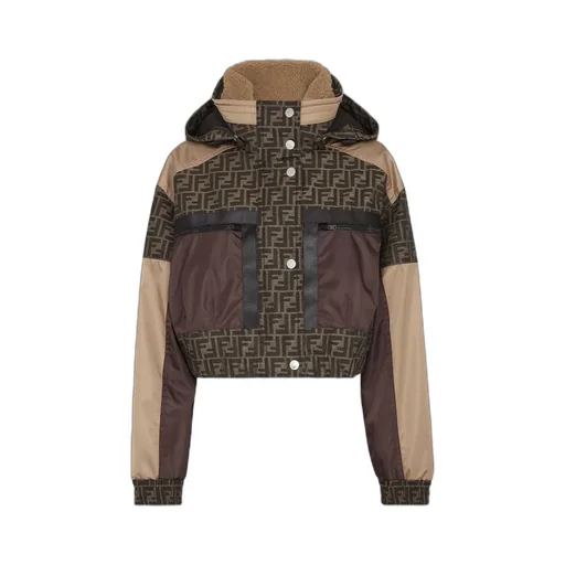 Panelled Monogrammed Button-Up Jacket