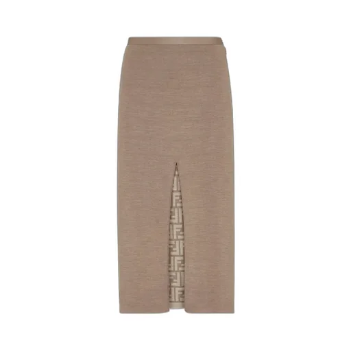 Slit Detailed Ribbed Skirt