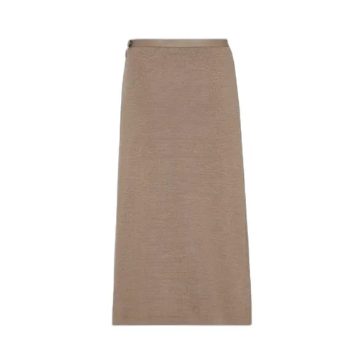 Slit Detailed Ribbed Skirt