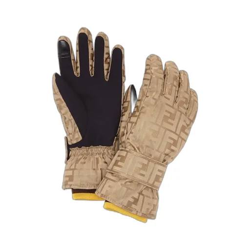 Monogrammed Panelled Gloves