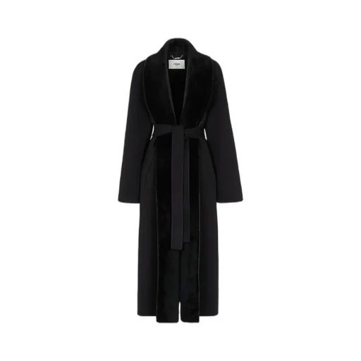 Wrap-Style Belted Waist Cocoon Coat