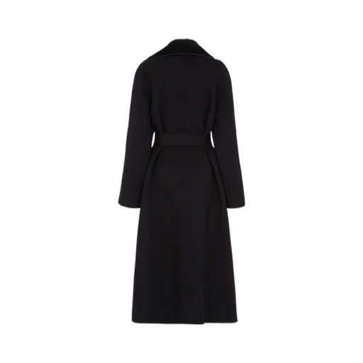 Wrap-Style Belted Waist Cocoon Coat