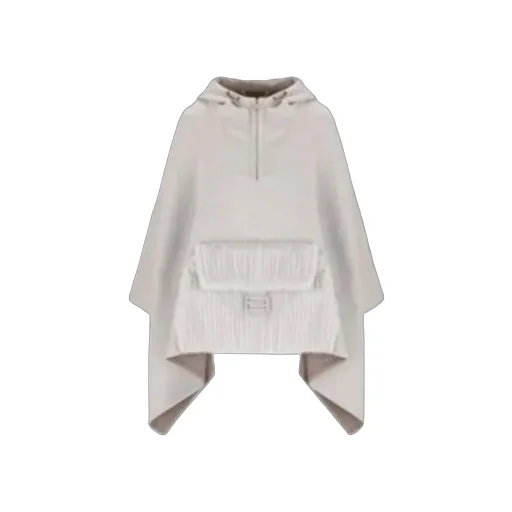 Logo Plaque Hooded Poncho