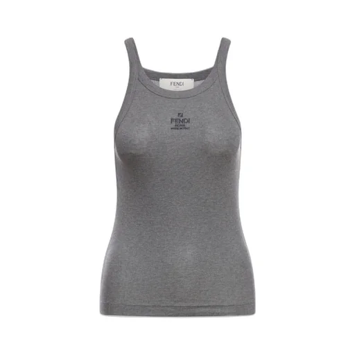 Logo Embroidered Sleeveless Top