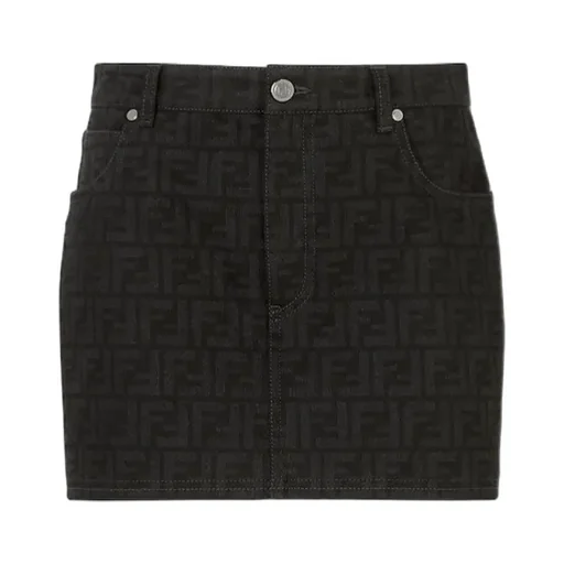 Logo Detailed Denim Mini Skirt