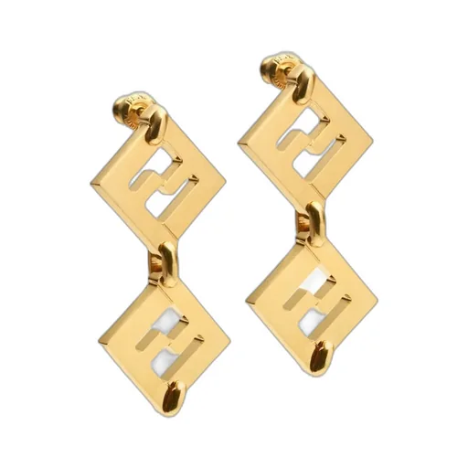 Forever Fendi Logo Plaque Earrings