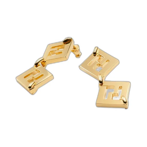 Forever Fendi Logo Plaque Earrings