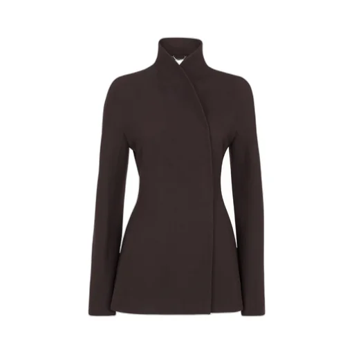 High-Neck Wrapped Tailored Jacket