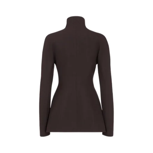 High-Neck Wrapped Tailored Jacket
