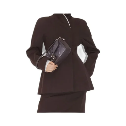 High-Neck Wrapped Tailored Jacket
