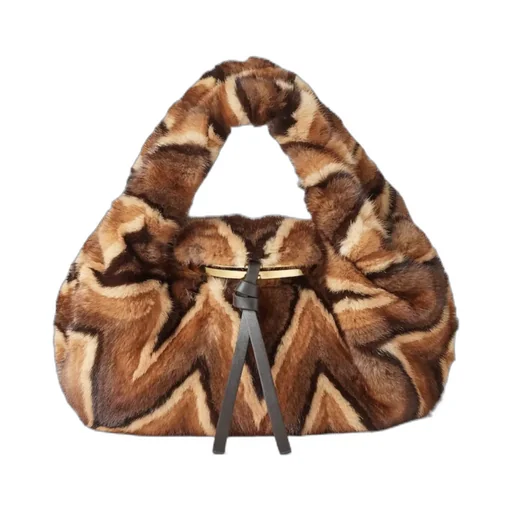 Multicolor Inlaid Mink Bag