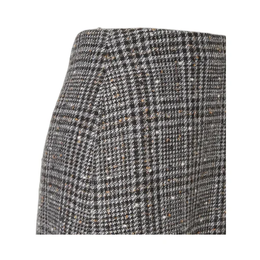 Embellished Flared Tweed Midi Skirt