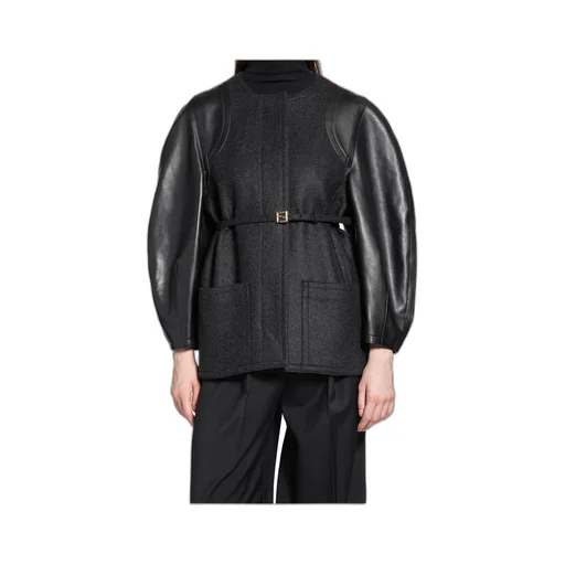Single-Breasted Crewneck Jacket
