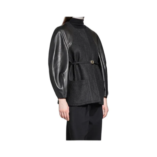 Single-Breasted Crewneck Jacket