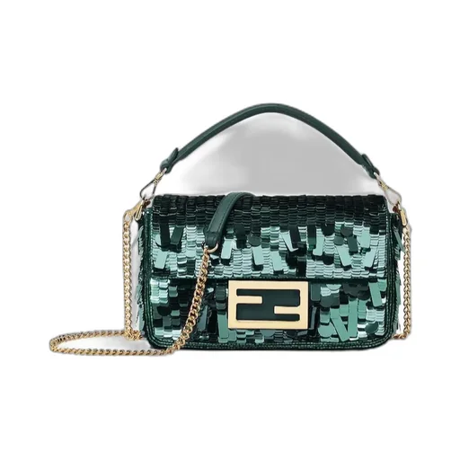 Sequin Embellished Baguette Mini Tote Bag