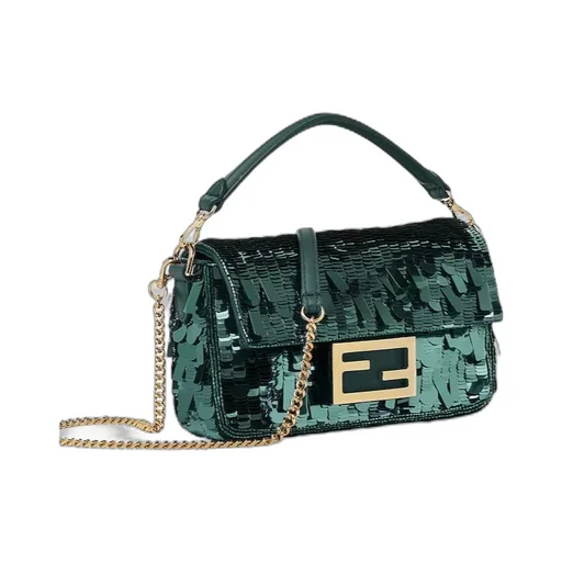 Sequin Embellished Baguette Mini Tote Bag