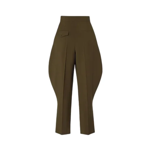 High-Waist Pleated Riding Trousers
