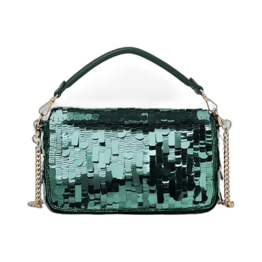 Sequin Embellished Baguette Mini Tote Bag