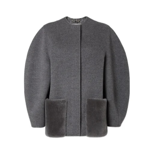 Single-Breasted Cocoon-Style Short Jacket