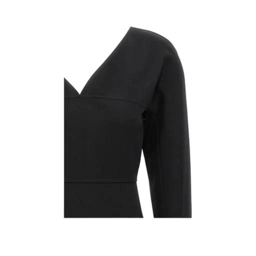 Techno V-Neck Jersey Midi Dress