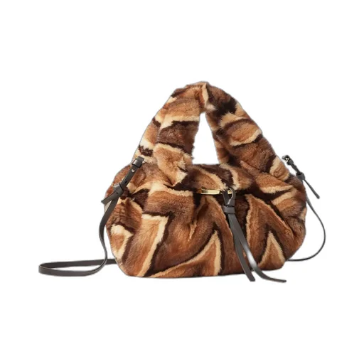 Multicolor Inlaid Mink Bag