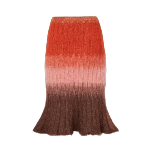Gradient Flared Knit Skirt