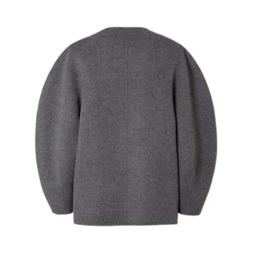 Single-Breasted Cocoon-Style Short Jacket