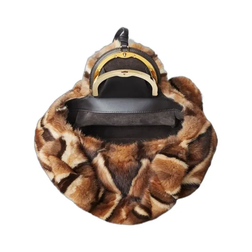 Multicolor Inlaid Mink Bag