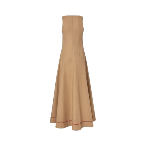 Square-Neck Sleeveless Flared Dress